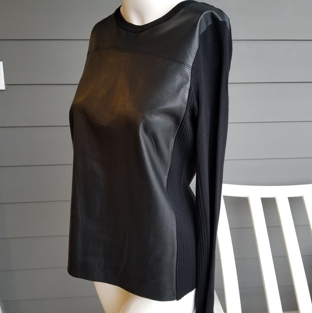 Vince leather and knit sweater